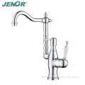 Brass kitchen faucet with soap dispenser